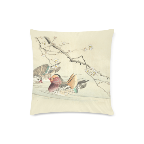 Cute Ducks, japanese woodcut Matsumura Keiburn, Custom Zippered Pillow Case 16"x16"(Twin Sides)