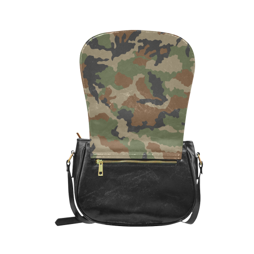 Woodland Forest Camouflage Classic Saddle Bag/Large (Model 1648)