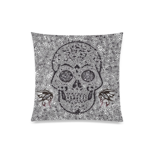 Mosaic Skull Custom Zippered Pillow Case 20"x20"(One Side)