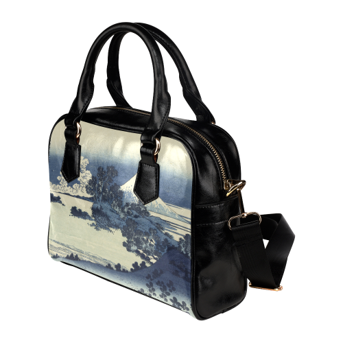 Blue Japanese woodcut scenery Shoulder Handbag (Model 1634)