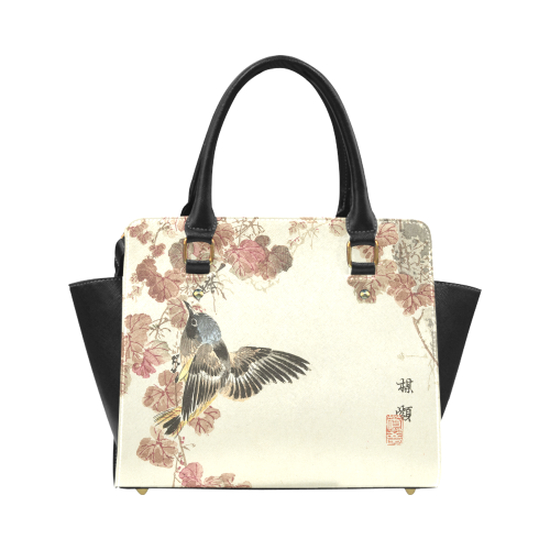 Flying birds, japanese woodcut print, Classic Shoulder Handbag (Model 1653)