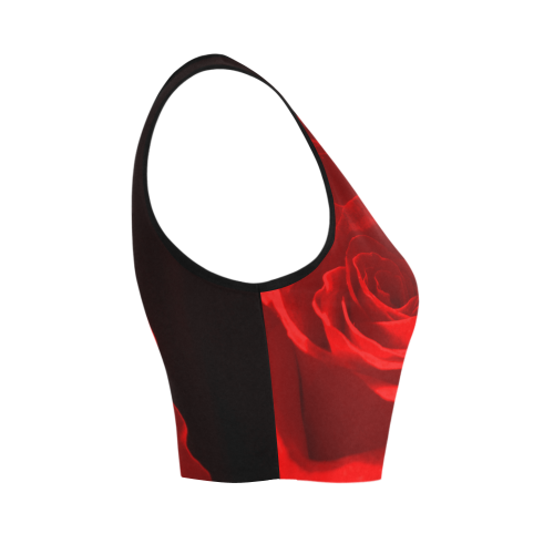 A Rose Red Women's Crop Top (Model T42)