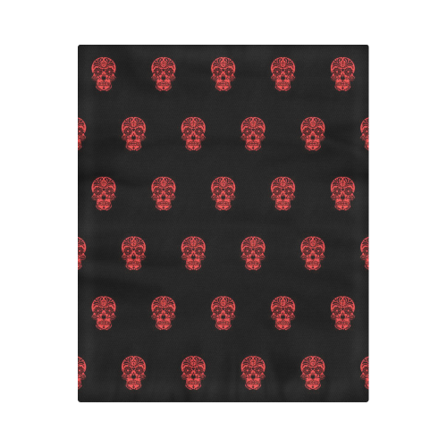 skull pattern red Duvet Cover 86"x70" ( All-over-print)