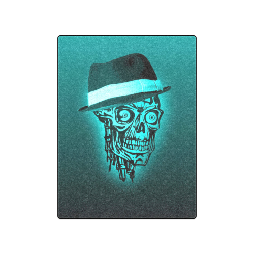 elegant skull with hat,mint Blanket 50"x60"