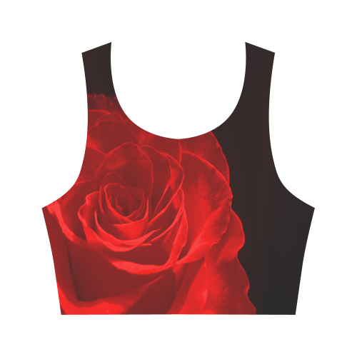 A Rose Red Women's Crop Top (Model T42)