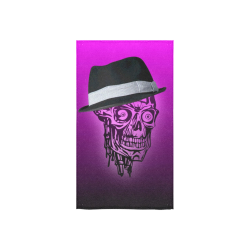 elegant skull with hat,hot pink Custom Towel 16"x28"