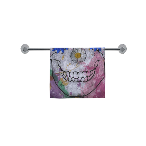 flower power skull Custom Towel 16"x28"