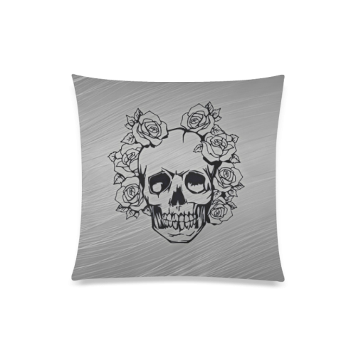 skull with roses Custom Zippered Pillow Case 20"x20"(One Side)