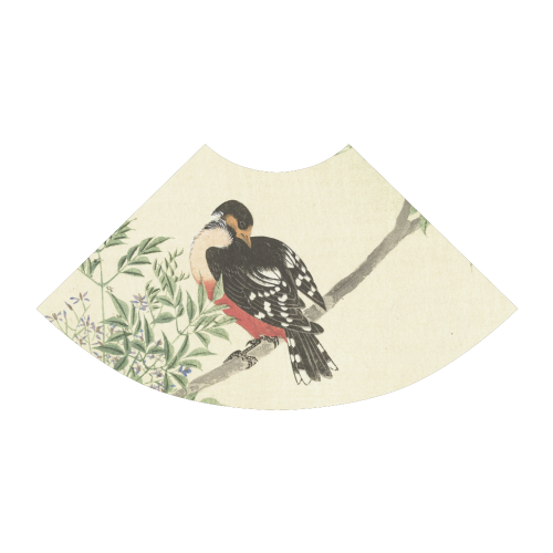 Black Red Bird, Japanese Woodcut print Atalanta Sundress (Model D04)