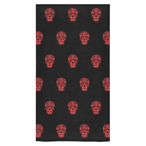 skull pattern red Bath Towel 30"x56"