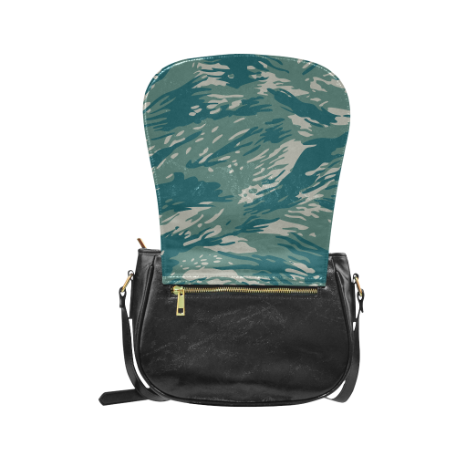 Blue and Green Camo Classic Saddle Bag/Large (Model 1648)