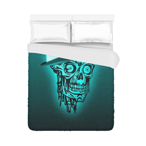 elegant skull with hat,mint Duvet Cover 86"x70" ( All-over-print)