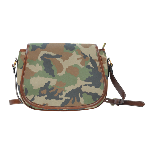 Woodland Forest Camouflage Saddle Bag/Small (Model 1649) Full Customization