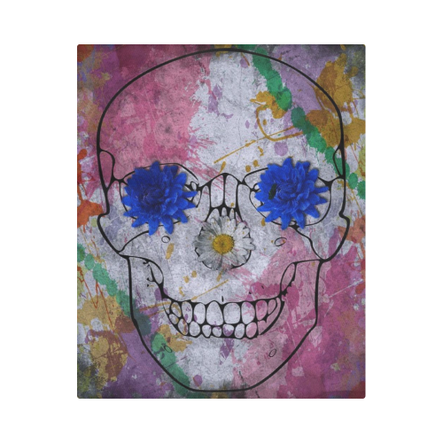 flower power skull Duvet Cover 86"x70" ( All-over-print)