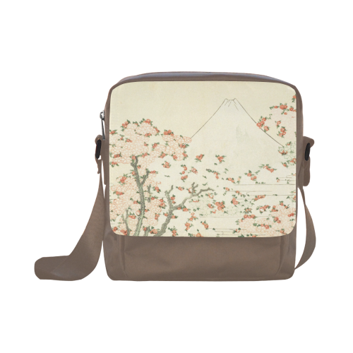 uji mountain cherry blossom, japanese woodcut Crossbody Nylon Bags (Model 1633)