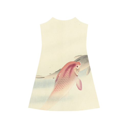 Carp Fish, Japanese woodcut Alcestis Slip Dress (Model D05)