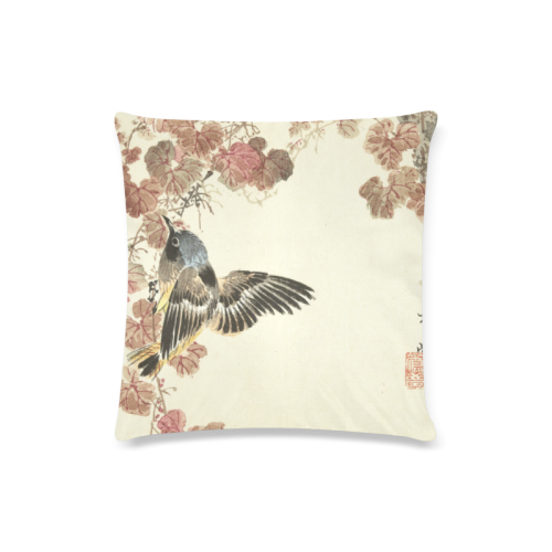 Flying birds, japanese woodcut print, Custom Zippered Pillow Case 16"x16"(Twin Sides)