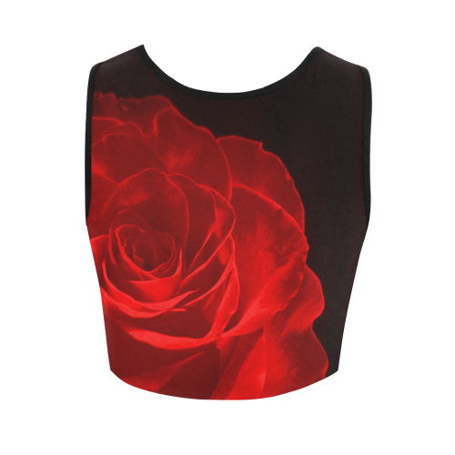 A Rose Red Women's Crop Top (Model T42)