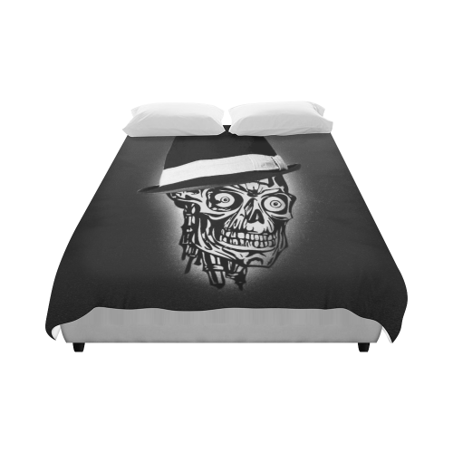 Elegant Skull with hat,B&W Duvet Cover 86"x70" ( All-over-print)