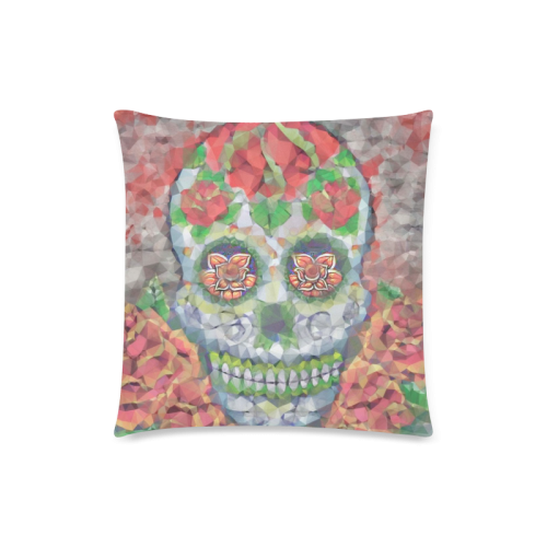 Polygon Skull Custom Zippered Pillow Case 18"x18"(Twin Sides)