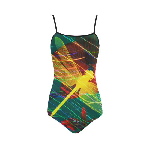 Yellow Dragonflies Strap Swimsuit ( Model S05)