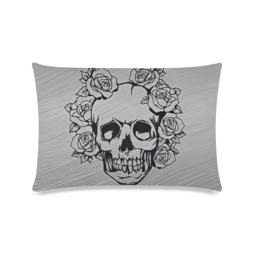 skull with roses Custom Zippered Pillow Case 16"x24"(Twin Sides)