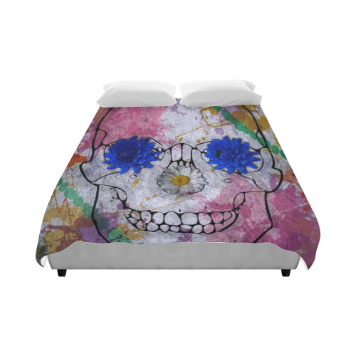 flower power skull Duvet Cover 86"x70" ( All-over-print)