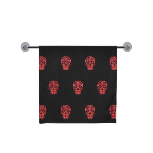skull pattern red Bath Towel 30"x56"