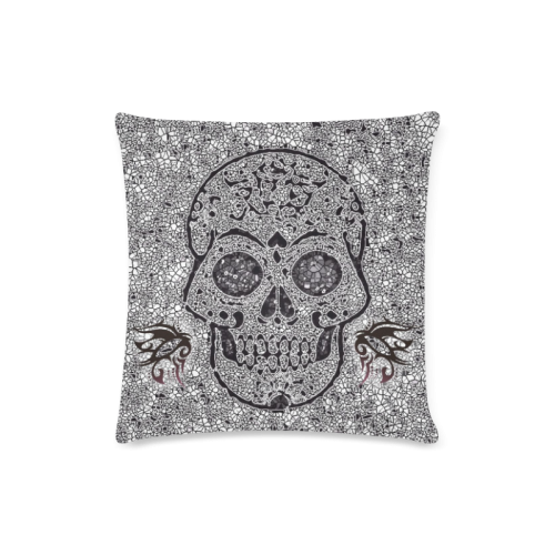 Mosaic Skull Custom Zippered Pillow Case 16"x16"(Twin Sides)
