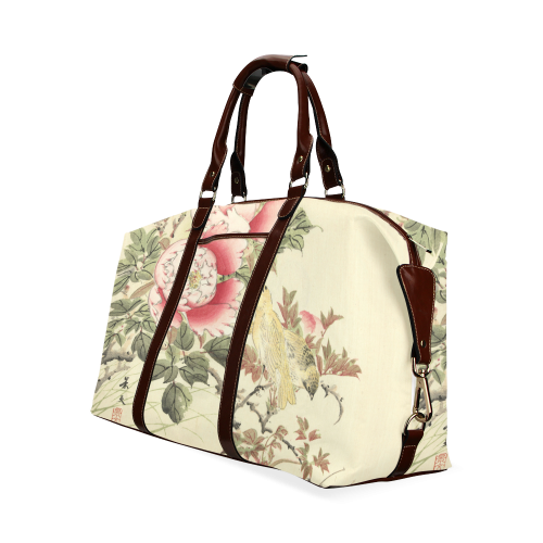 Peony flowers & Birds, japanese woodcut print, Classic Travel Bag (Model 1643)