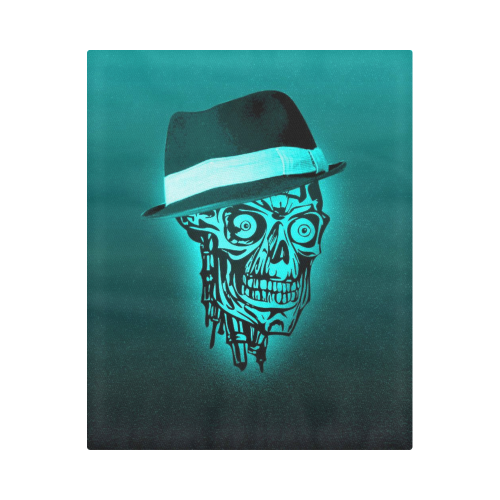 elegant skull with hat,mint Duvet Cover 86"x70" ( All-over-print)