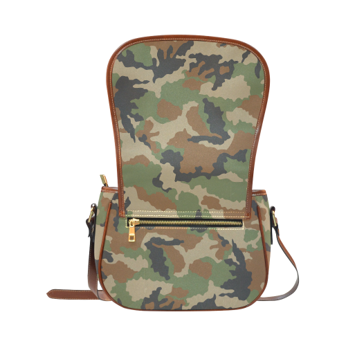 Woodland Forest Camouflage Saddle Bag/Small (Model 1649) Full Customization