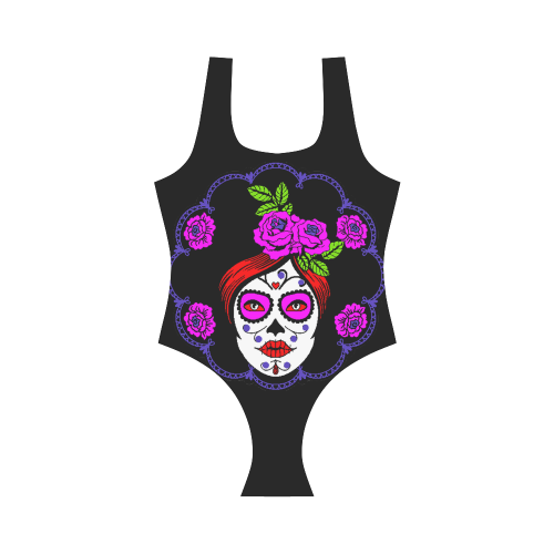 sugar skull princess Vest One Piece Swimsuit (Model S04)