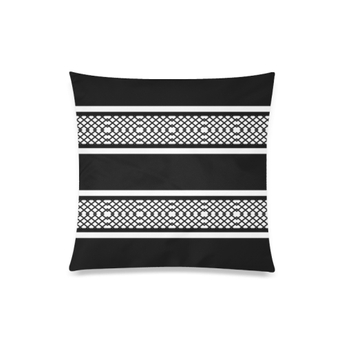 Diamond Lattice Black and White Striped Custom Zippered Pillow Case 20"x20"(Twin Sides)