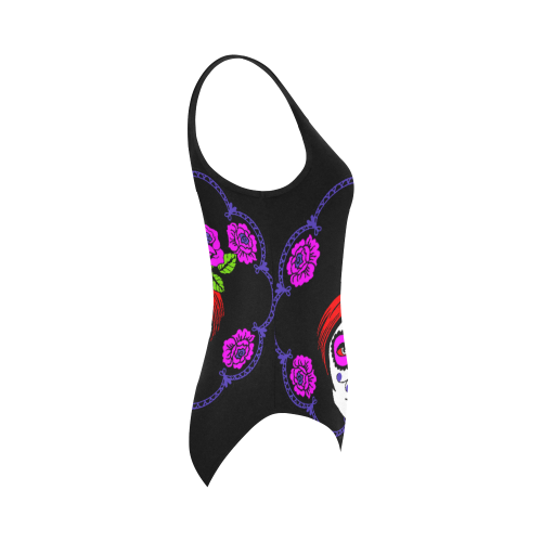 sugar skull princess Vest One Piece Swimsuit (Model S04)