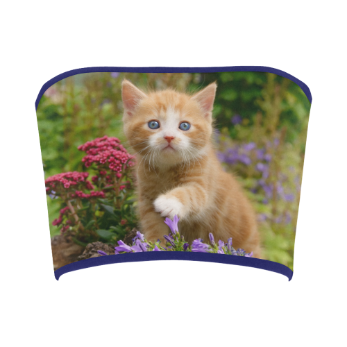 Cute Ginger Kitten Funny Baby Pet Animal in a Garden Photo for Cat Lovers Bandeau Top