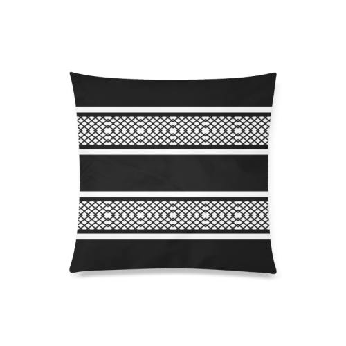 Diamond Lattice Black and White Striped Custom Zippered Pillow Case 20"x20"(Twin Sides)