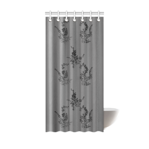 Black Flowers Shower Curtain 36"x72"