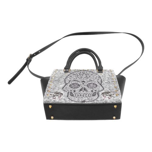 Mosaic Skull Rivet Shoulder Handbag (Model 1645)