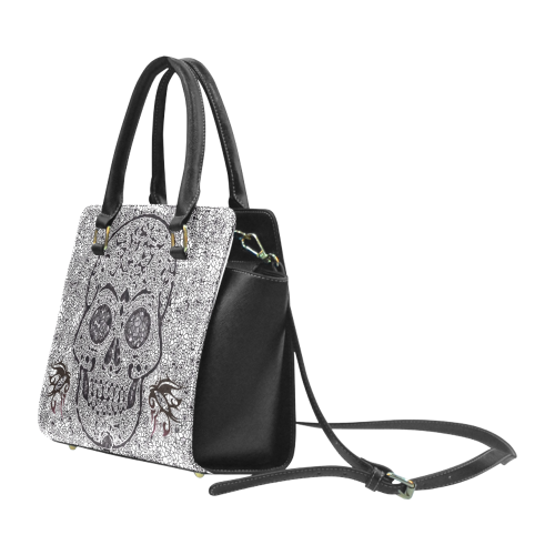 Mosaic Skull Rivet Shoulder Handbag (Model 1645)