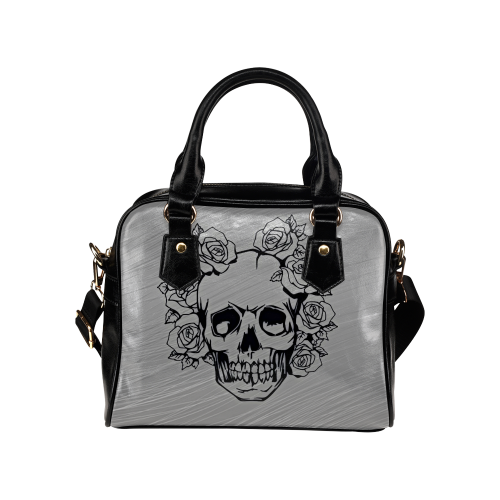 skull with roses Shoulder Handbag (Model 1634)