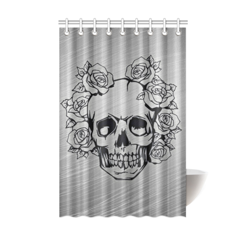 skull with roses Shower Curtain 48"x72"