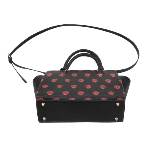 skull pattern red Classic Shoulder Handbag (Model 1653)
