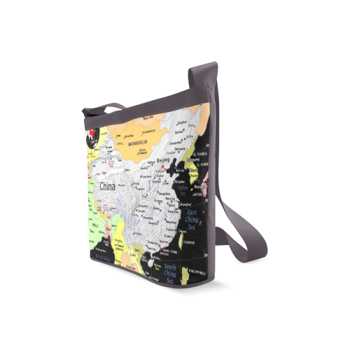 Modern Map Of China In Vivid Color Crossbody Bags (Model 1613)