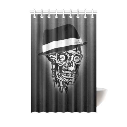 Elegant Skull with hat,B&W Shower Curtain 48"x72"