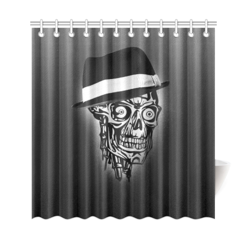 Elegant Skull with hat,B&W Shower Curtain 69"x72"