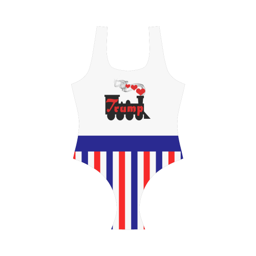 Trump Train Victory Vest One Piece Swimsuit (Model S04)