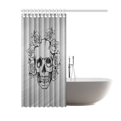 skull with roses Shower Curtain 60"x72"