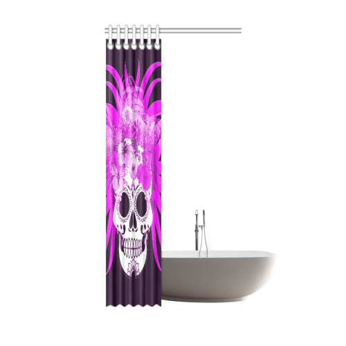 hippie skull,pink Shower Curtain 36"x72"