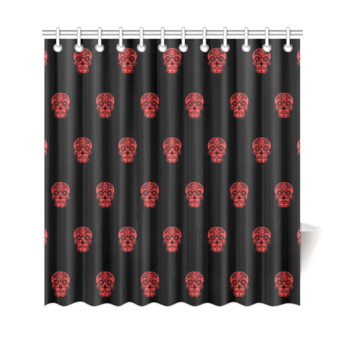 skull pattern red Shower Curtain 69"x72"